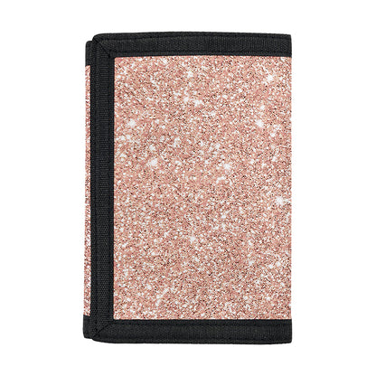 Rose Gold (NOT Real) Glitter Print Trifold Wallet
