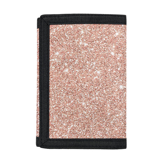 Rose Gold (NOT Real) Glitter Print Trifold Wallet