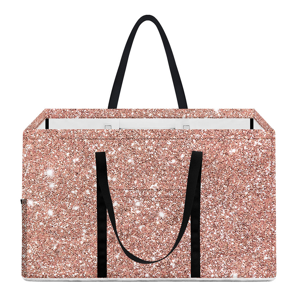 Rose Gold (NOT Real) Glitter Print Utility Tote Bag