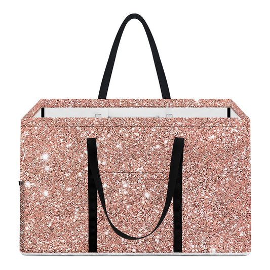 Rose Gold (NOT Real) Glitter Print Utility Tote Bag