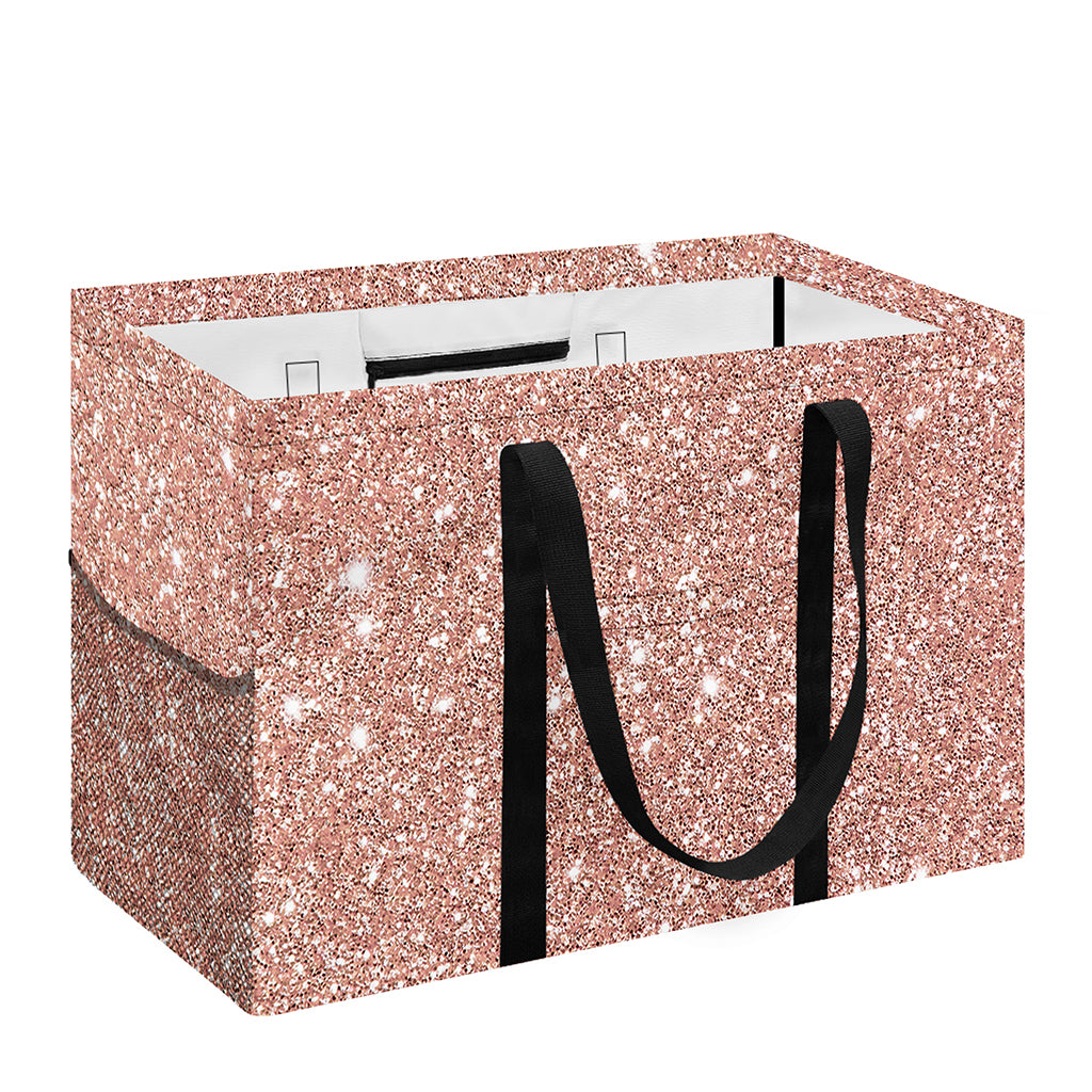 Rose Gold (NOT Real) Glitter Print Utility Tote Bag