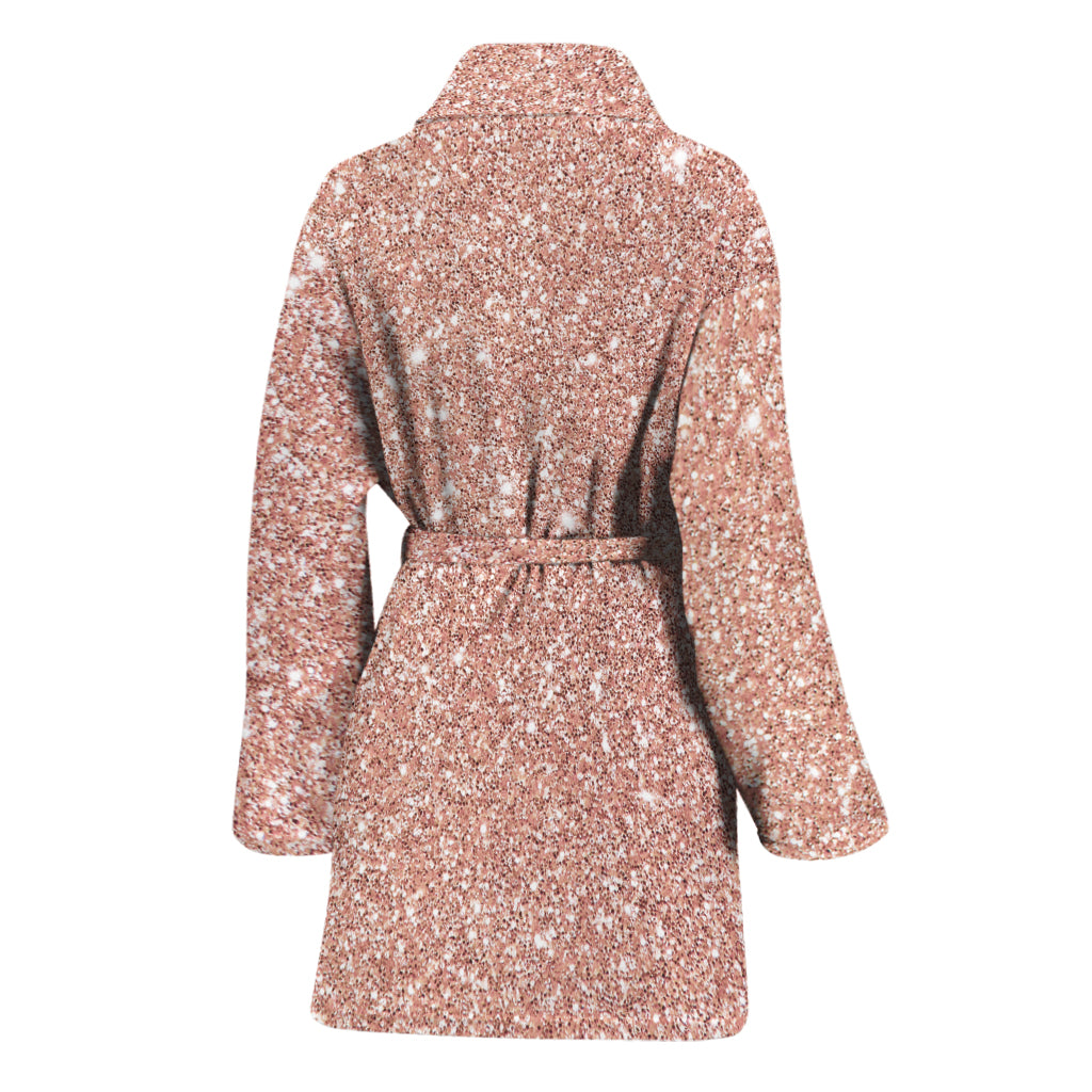 Rose Gold (NOT Real) Glitter Print Women's Bathrobe