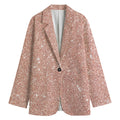 Rose Gold (NOT Real) Glitter Print Women's Cotton Blazer