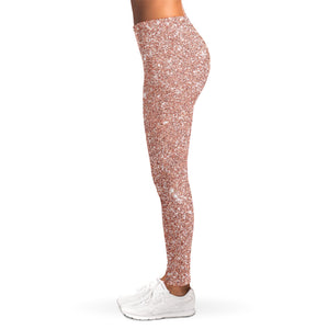 Rose Gold (NOT Real) Glitter Print Women's Leggings