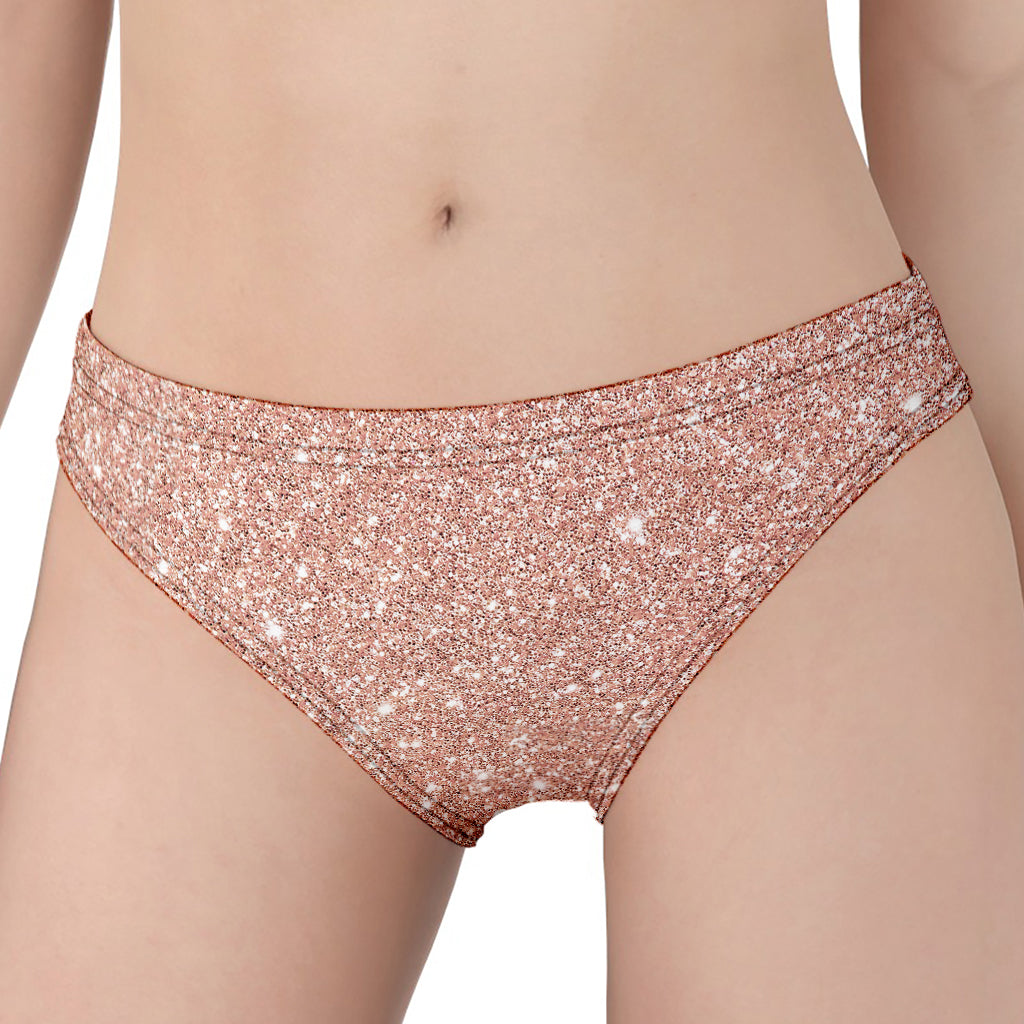 Rose Gold (NOT Real) Glitter Print Women's Panties