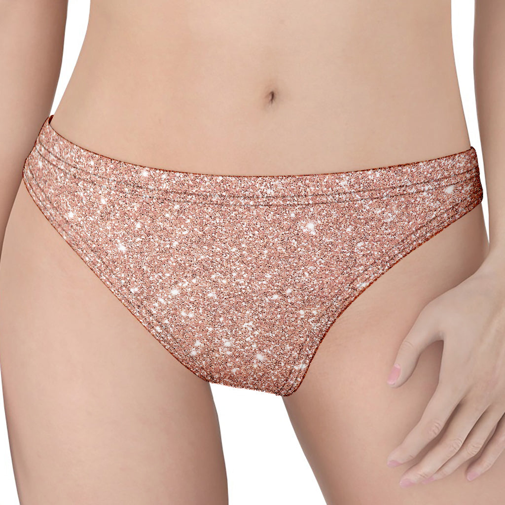 Rose Gold (NOT Real) Glitter Print Women's Thong