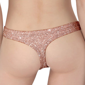 Rose Gold (NOT Real) Glitter Print Women's Thong