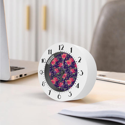 Rose Pansy Floral Flower Pattern Print Alarm Clock