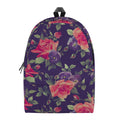 Rose Pansy Floral Flower Pattern Print School Backpack