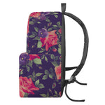 Rose Pansy Floral Flower Pattern Print Backpack