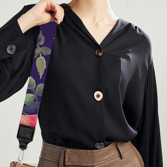 Rose Pansy Floral Flower Pattern Print Bag Strap