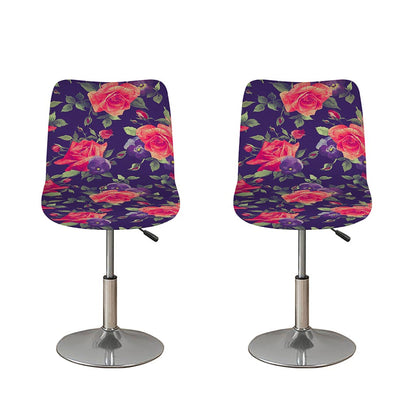 Rose Pansy Floral Flower Pattern Print Bar Stool Covers