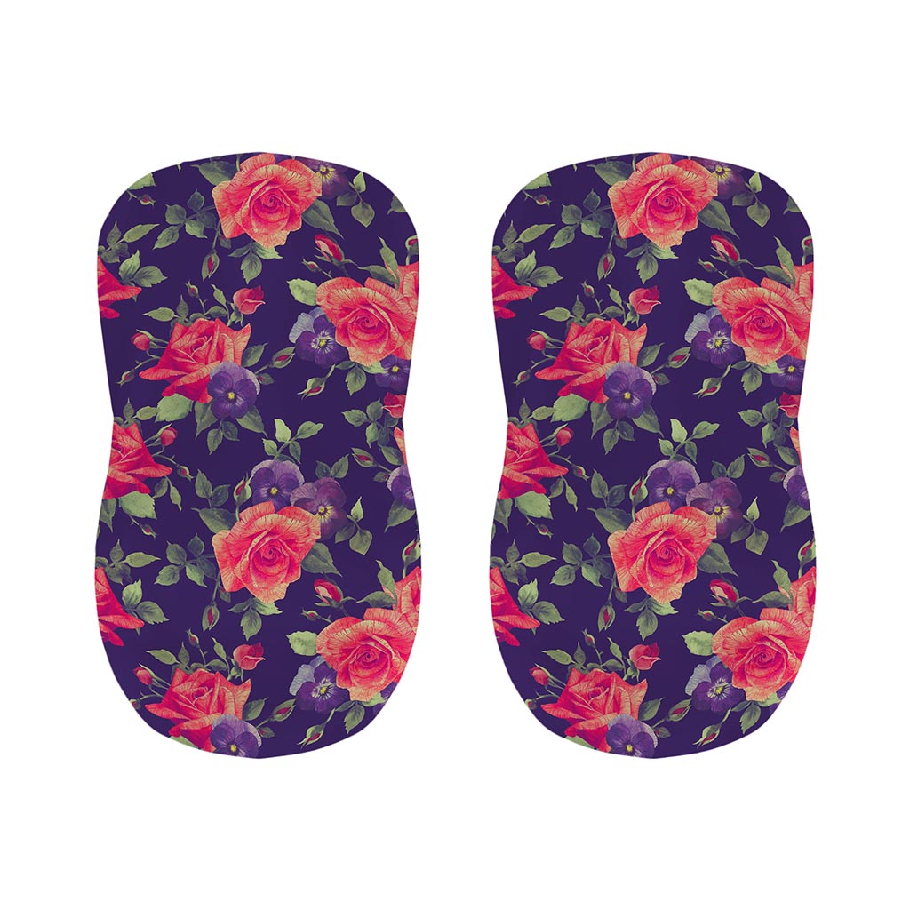 Rose Pansy Floral Flower Pattern Print Bar Stool Covers