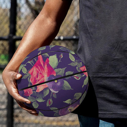 Rose Pansy Floral Flower Pattern Print Basketball