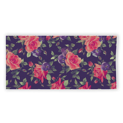 Rose Pansy Floral Flower Pattern Print Beach Towel