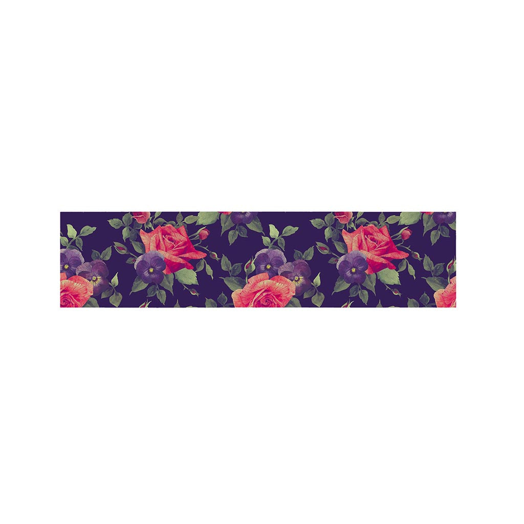 Rose Pansy Floral Flower Pattern Print Bed Runner