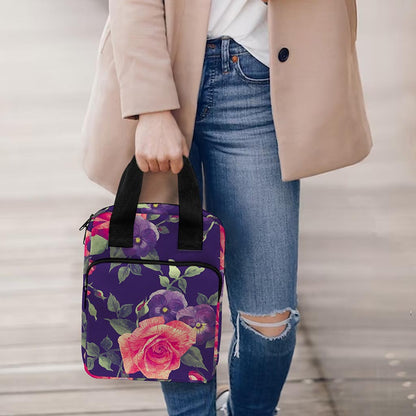 Rose Pansy Floral Flower Pattern Print Bible Tote Bag