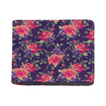 Rose Pansy Floral Flower Pattern Print Bifold Wallet