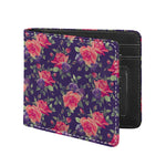 Rose Pansy Floral Flower Pattern Print Bifold Wallet