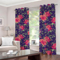 Rose Pansy Floral Flower Pattern Print Dimout Grommet Curtains