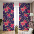 Rose Pansy Floral Flower Pattern Print Dimout Pencil Pleat Curtains