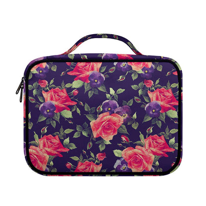 Rose Pansy Floral Flower Pattern Print Briefcase Bible Bag