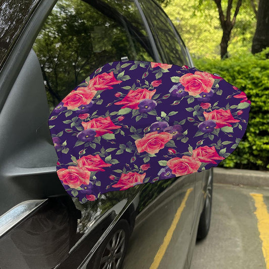 Rose Pansy Floral Flower Pattern Print Car Side Mirror Covers