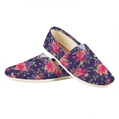 Rose Pansy Floral Flower Pattern Print Casual Shoes