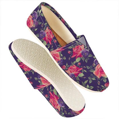 Rose Pansy Floral Flower Pattern Print Casual Shoes