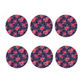 Rose Pansy Floral Flower Pattern Print Coaster Set