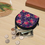 Rose Pansy Floral Flower Pattern Print Coin Purse
