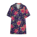 Rose Pansy Floral Flower Pattern Print Cotton Hawaiian Shirt
