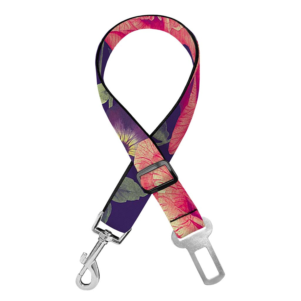 Rose Pansy Floral Flower Pattern Print Dog Seat Belt