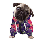 Rose Pansy Floral Flower Pattern Print Dog Zip Up Hoodie
