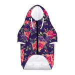Rose Pansy Floral Flower Pattern Print Dog Zip Up Hoodie