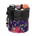 Rose Pansy Floral Flower Pattern Print Drawstring Makeup Bag