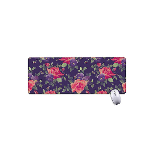 Rose Pansy Floral Flower Pattern Print Extended Mouse Pad