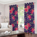 Rose Pansy Floral Flower Pattern Print Extra Wide Grommet Curtains