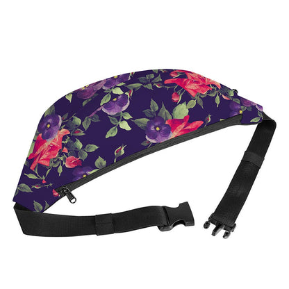 Rose Pansy Floral Flower Pattern Print Fanny Pack