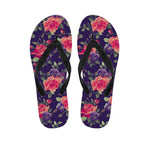 Rose Pansy Floral Flower Pattern Print Flip Flops