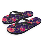Rose Pansy Floral Flower Pattern Print Flip Flops