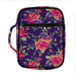 Rose Pansy Floral Flower Pattern Print Front Pocket Bible Bag