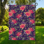 Rose Pansy Floral Flower Pattern Print Garden Flag