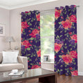 Rose Pansy Floral Flower Pattern Print Grommet Curtains