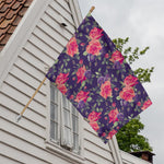 Rose Pansy Floral Flower Pattern Print House Flag