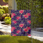 Rose Pansy Floral Flower Pattern Print House Flag