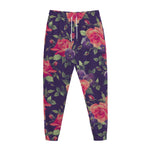 Rose Pansy Floral Flower Pattern Print Jogger Pants