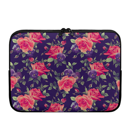 Rose Pansy Floral Flower Pattern Print Laptop Sleeve