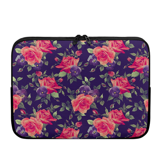 Rose Pansy Floral Flower Pattern Print Laptop Sleeve