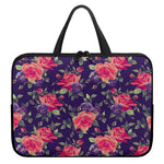 Rose Pansy Floral Flower Pattern Print Laptop Sleeve With Handle